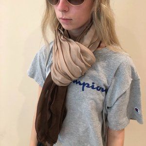 NWOT Light Brown Dark Brown Lightweight Soft Scarf